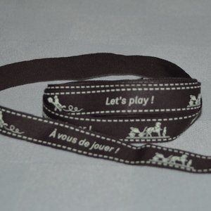 Hermes Brown Let's Play 2018 Ribbon 88" x .25"